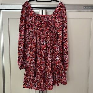 Missguided Maternity mini dress long sleeve shirred waist